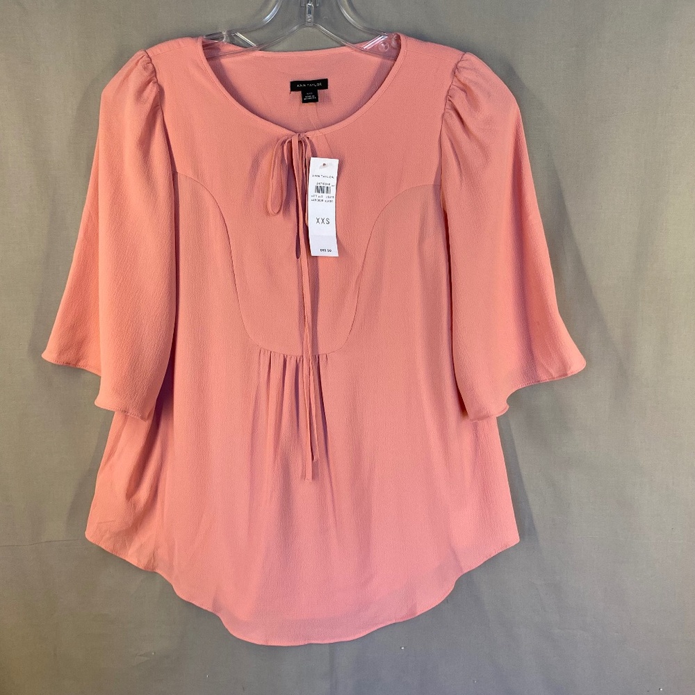 Ann Taylor Blouse, Salmon (pink) color - Size XXS (NWT)